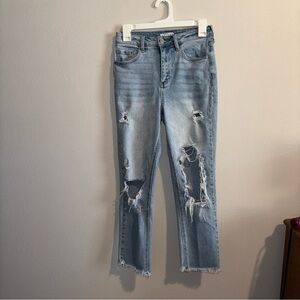 CELLO distressed light wash denim Size 3